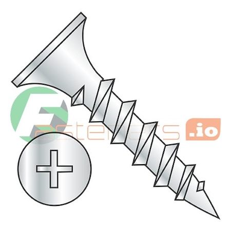 Newport Fasteners Drywall Screw, #6 x 1 in, Steel, Flat Head Phillips Drive, 10000 PK 773256